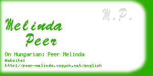 melinda peer business card